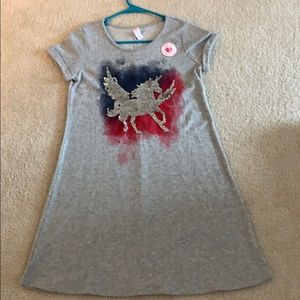 Unicorn kids splattered reversible sequins dress